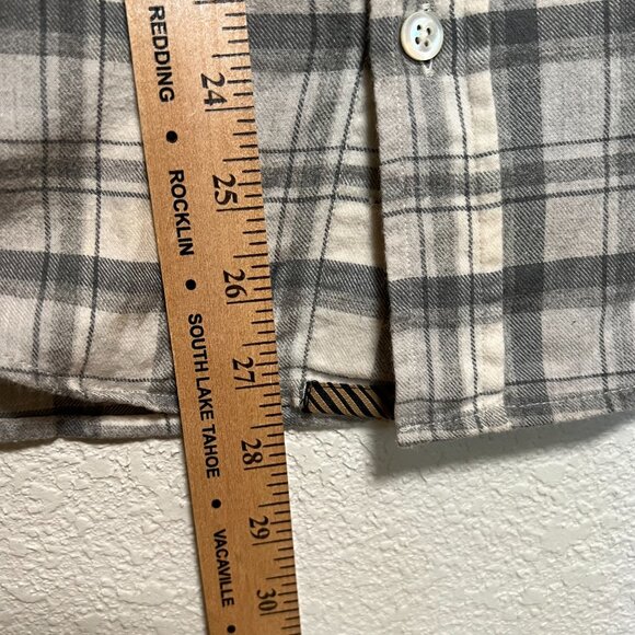 Billy Reid Gray Plaid Casual Button Down Shirt - Picture 5 of 10